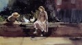 El pintor del realismo Farmyard Wall Winslow Homer